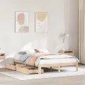 Cadre de lit avec tiroirs sans matelas 120x200 cm