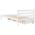 Cadre de lit sans matelas blanc 75x190 cm bois de pin massif