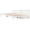 Cadre de lit sans matelas blanc 140x190 cm bois de pin massif
