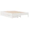 Cadre de lit sans matelas blanc 135x190 cm bois de pin massif