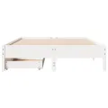 Cadre de lit sans matelas blanc 135x190 cm bois de pin massif