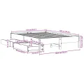 Cadre de lit sans matelas blanc 135x190 cm bois de pin massif