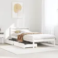 Cadre de lit sans matelas blanc 90x190 cm bois de pin massif