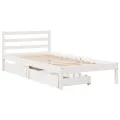 Cadre de lit sans matelas blanc 90x190 cm bois de pin massif
