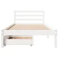 Cadre de lit sans matelas blanc 90x190 cm bois de pin massif