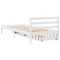 Cadre de lit sans matelas blanc 90x190 cm bois de pin massif