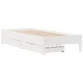 Cadre de lit sans matelas blanc 90x190 cm bois de pin massif