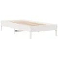 Cadre de lit sans matelas blanc 90x190 cm bois de pin massif