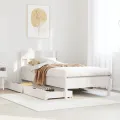 Cadre de lit sans matelas blanc 90x190 cm bois de pin massif