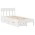 Cadre de lit sans matelas blanc 90x190 cm bois de pin massif