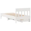 Cadre de lit sans matelas blanc 90x190 cm bois de pin massif