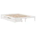 Cadre de lit sans matelas blanc 140x190 cm bois de pin massif