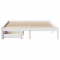 Cadre de lit sans matelas blanc 140x190 cm bois de pin massif
