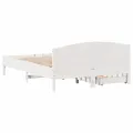Cadre de lit sans matelas blanc 140x190 cm bois de pin massif