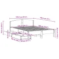 Cadre de lit sans matelas blanc 140x190 cm bois de pin massif
