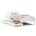 Cadre de lit sans matelas blanc 90x190 cm bois de pin massif