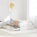Cadre de lit sans matelas blanc 90x190 cm bois de pin massif