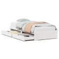 Cadre de lit sans matelas blanc 90x190 cm bois de pin massif