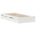 Cadre de lit sans matelas blanc 90x190 cm bois de pin massif