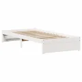 Cadre de lit sans matelas blanc 90x190 cm bois de pin massif