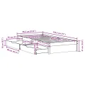 Cadre de lit sans matelas blanc 90x190 cm bois de pin massif