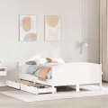 Cadre de lit sans matelas blanc 135x190 cm bois de pin massif