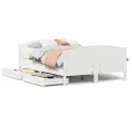 Cadre de lit sans matelas blanc 135x190 cm bois de pin massif