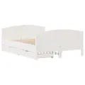 Cadre de lit sans matelas blanc 135x190 cm bois de pin massif