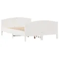 Cadre de lit sans matelas blanc 135x190 cm bois de pin massif