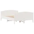 Cadre de lit sans matelas blanc 135x190 cm bois de pin massif