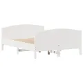 Cadre de lit sans matelas blanc 120x190 cm bois de pin massif