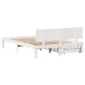 Cadre de lit avec tiroirs sans matelas blanc 120x190 cm