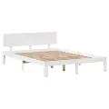Cadre de lit avec tiroirs sans matelas blanc 120x190 cm