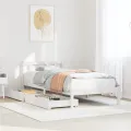 Cadre de lit sans matelas blanc 75x190 cm bois de pin massif
