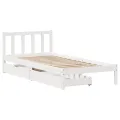 Cadre de lit sans matelas blanc 75x190 cm bois de pin massif