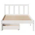 Cadre de lit sans matelas blanc 75x190 cm bois de pin massif