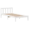 Cadre de lit sans matelas blanc 75x190 cm bois de pin massif