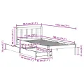 Cadre de lit sans matelas blanc 75x190 cm bois de pin massif