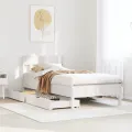 Cadre de lit sans matelas blanc 90x200 cm bois de pin massif
