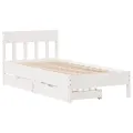 Cadre de lit sans matelas blanc 90x200 cm bois de pin massif