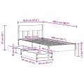 Cadre de lit sans matelas blanc 90x200 cm bois de pin massif
