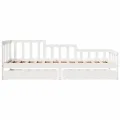Lit de jour et tiroirs sans matelas blanc 80x200 cm bois massif