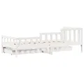 Lit de jour et tiroirs sans matelas blanc 80x200 cm bois massif