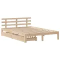 Cadre de lit avec tiroirs sans matelas 140x190 cm