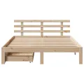 Cadre de lit avec tiroirs sans matelas 140x190 cm