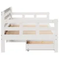 Lit de jour et tiroirs sans matelas blanc 90x200 cm bois massif