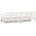 Lit de jour et tiroirs sans matelas blanc 90x200 cm bois massif