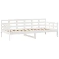 Lit de jour et tiroirs sans matelas blanc 90x200 cm bois massif