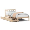 Cadre de lit sans matelas 90x200 cm bois de pin massif
