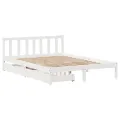 Cadre de lit sans matelas blanc 140x200 cm bois de pin massif